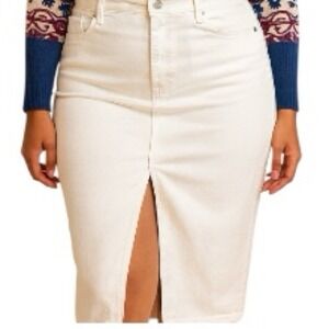 Juicy Couture White Denim Midi Skirt | Size 28 (8)| New With Tags